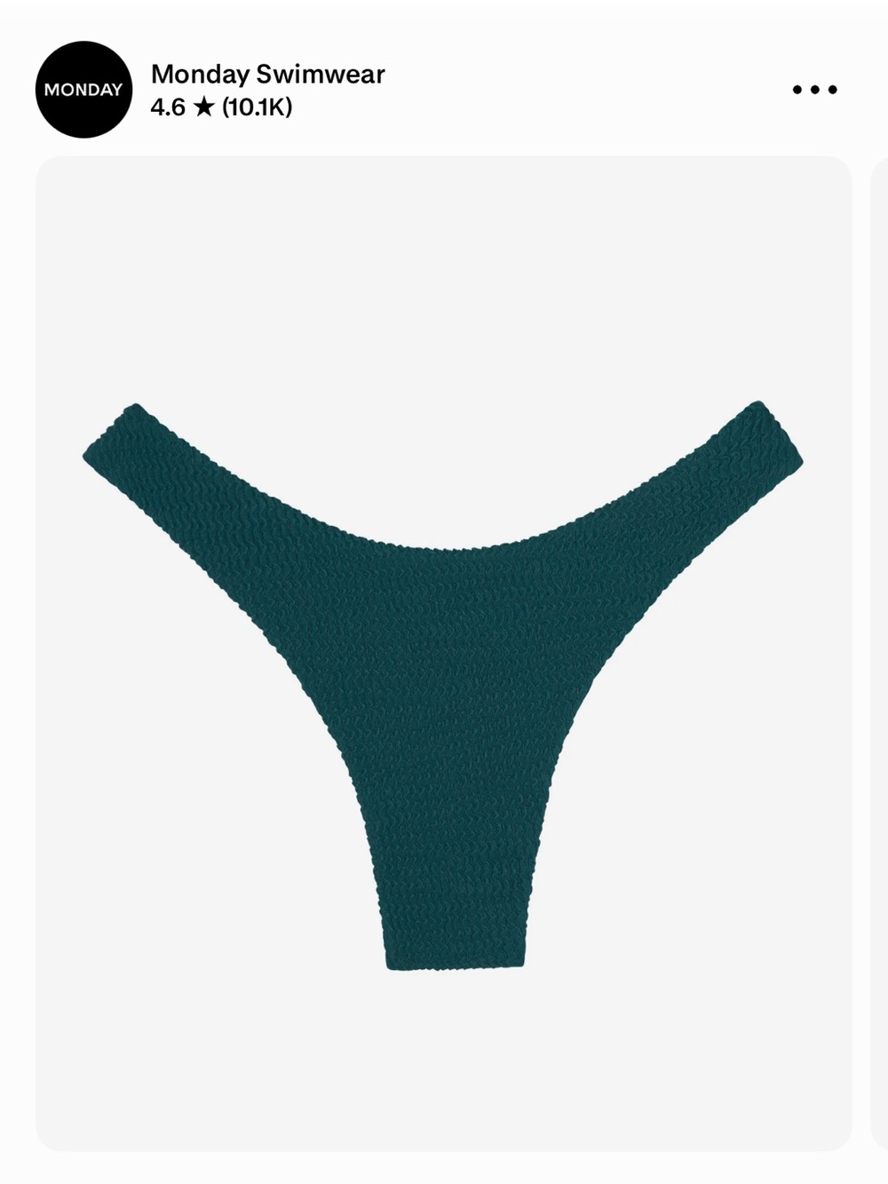 Monday Swimwear Teal Textured Bikini Bottom
